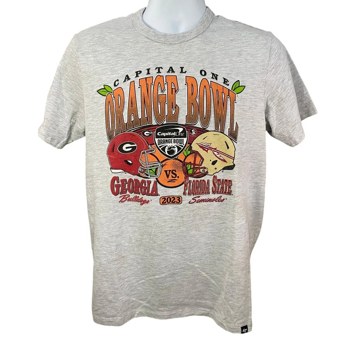 47 Brand 2023 Capital One Orange Bowl Georgia Vs FSU T-Shirt Gray