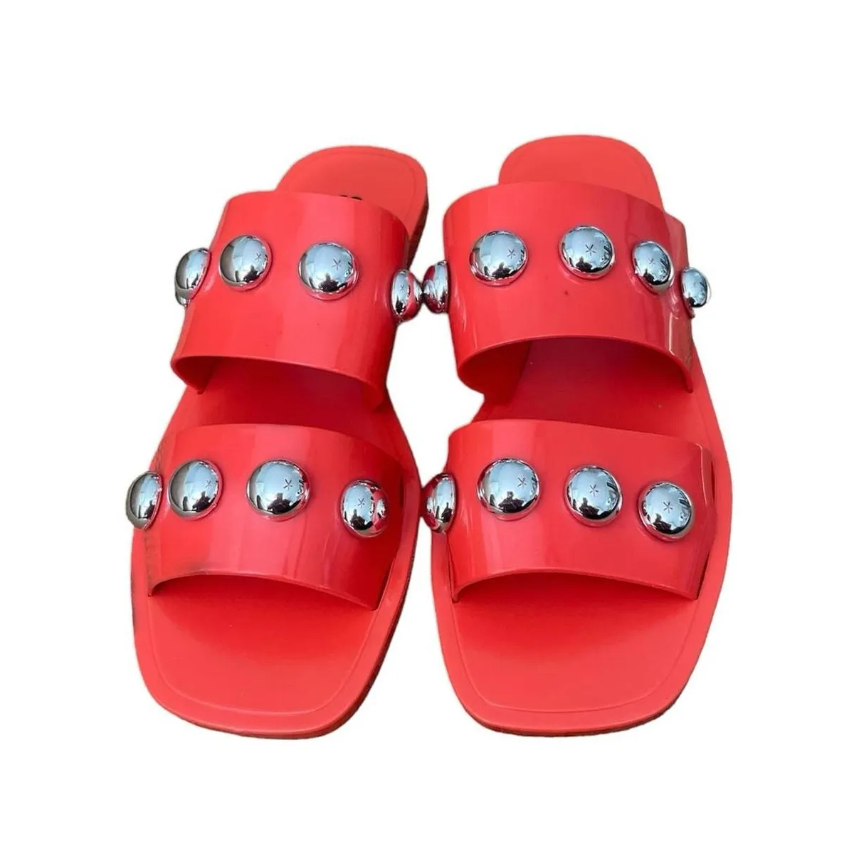Schutz Lizzie jelly studded sandals new-with-defects Schutz