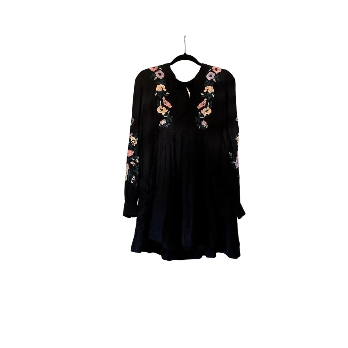 free people mia gauze embroidered mini dress Free People Mini Dress Women Medium Mia Gauze Embroidered Boho Chic Coastal  Core