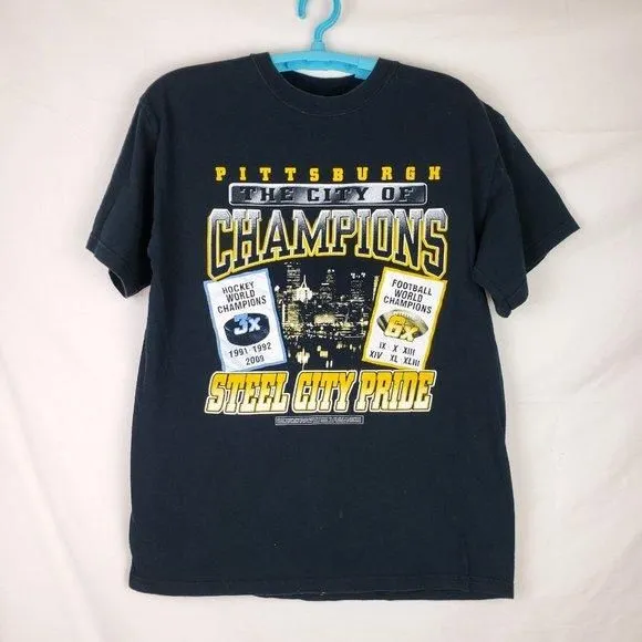 Gildan Pittsburgh The City of Champions Men's Tee Shirt Sz M