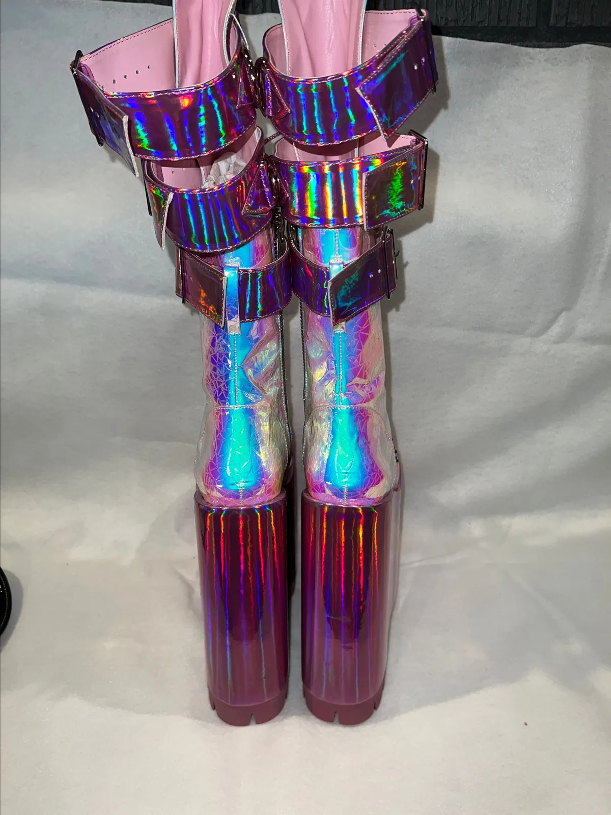 Cosmic matter iridescent platform boots sale