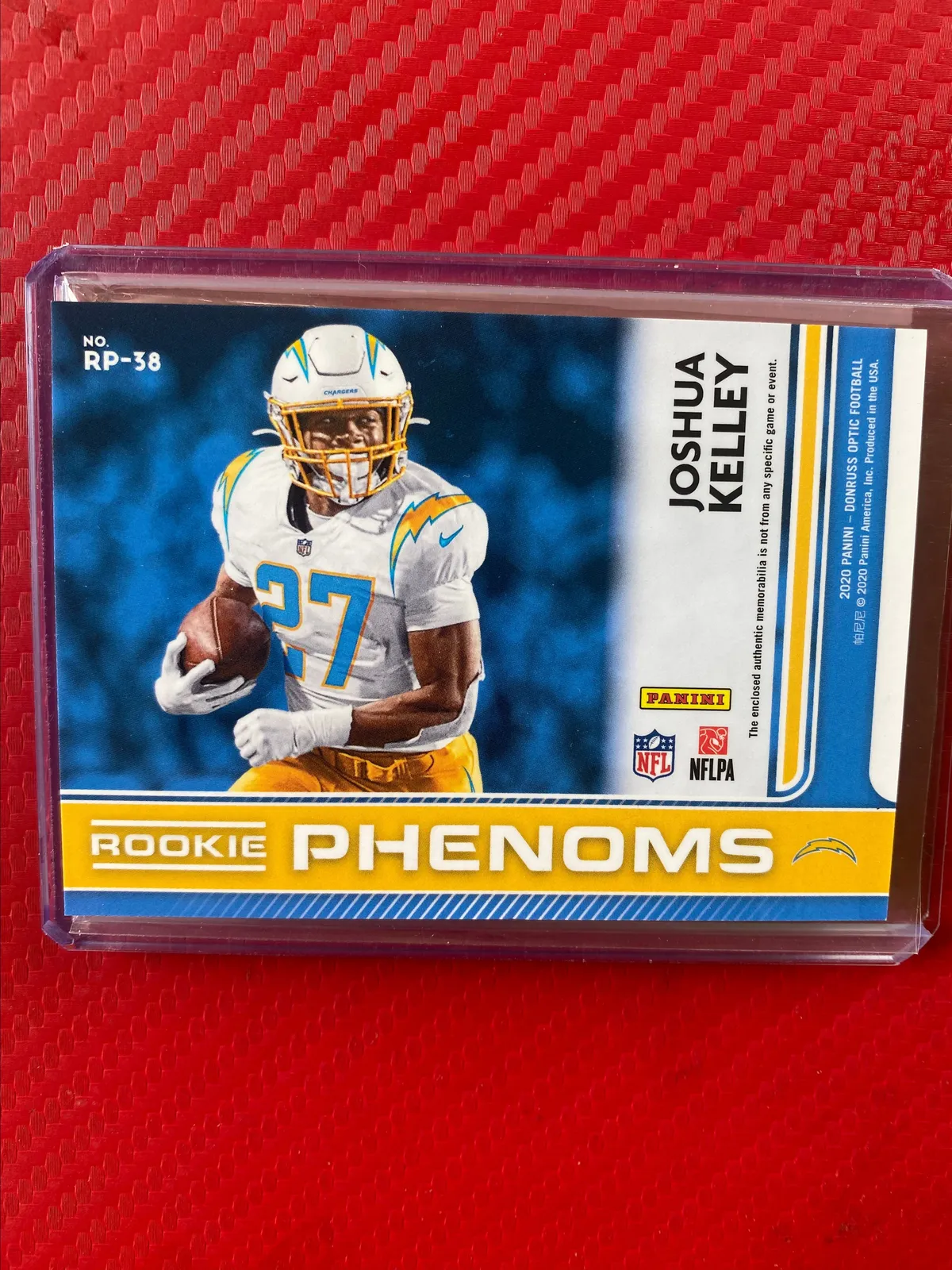 ⭐︎Kelley⭐︎ Joshua Kelley RC Red Hyper Horizontal Rookie Phenoms Patch 2020