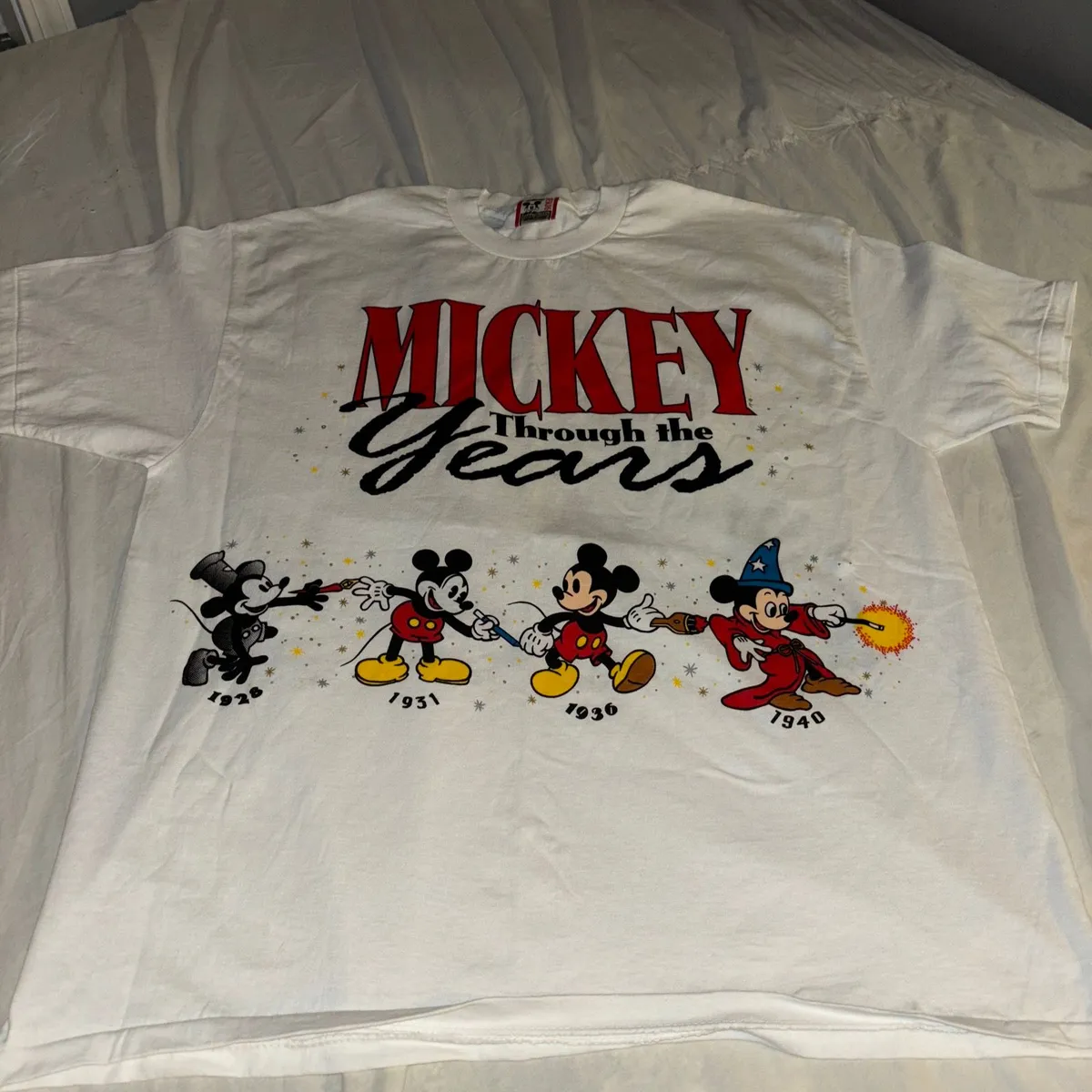Through the years ミッキー Tシャツ ヴィンテージ Rare Vintage ANVIL Mickey Mouse Through The Years Single
