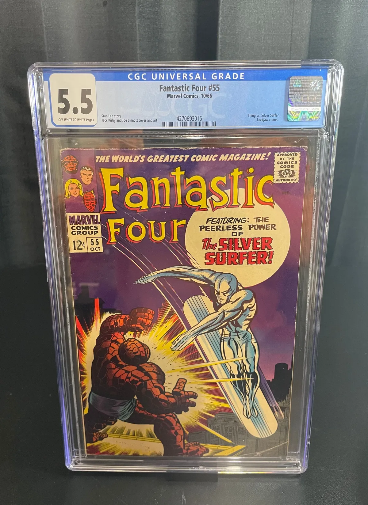 Fantastic Four #55 Thing vs Silver Surfer CGC 5.5 1966