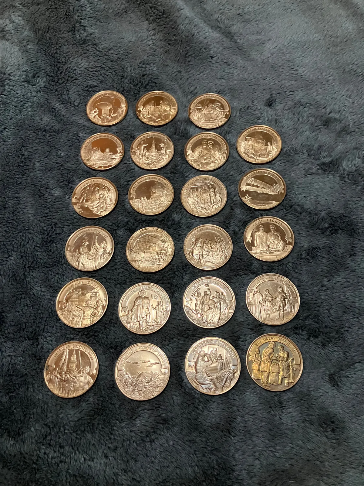 Complete set of the history of America Solid bronze from