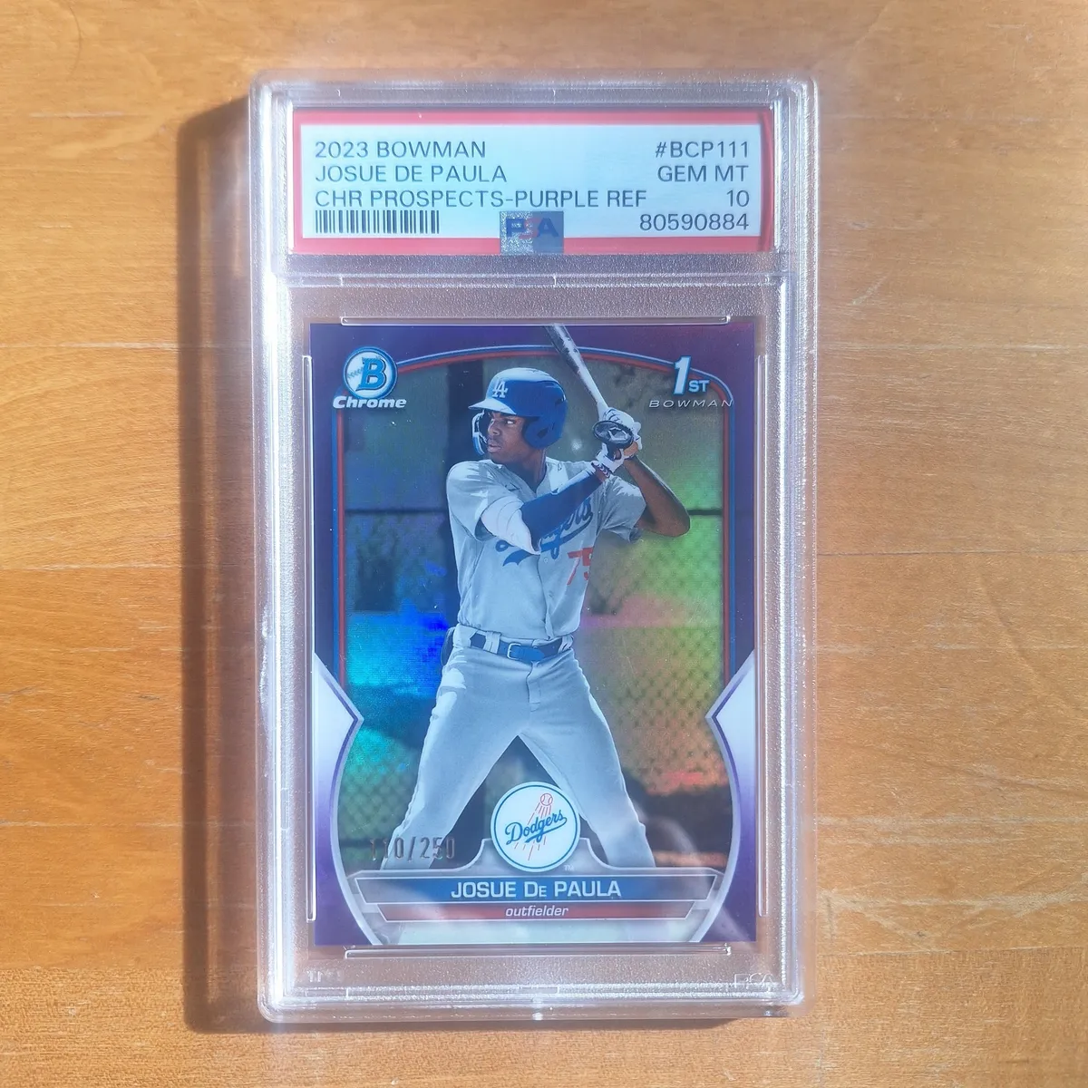 2019 Bowman Chrome SETH BEER Auto 2024 Purple Refractor /250 PSA 10 Gem