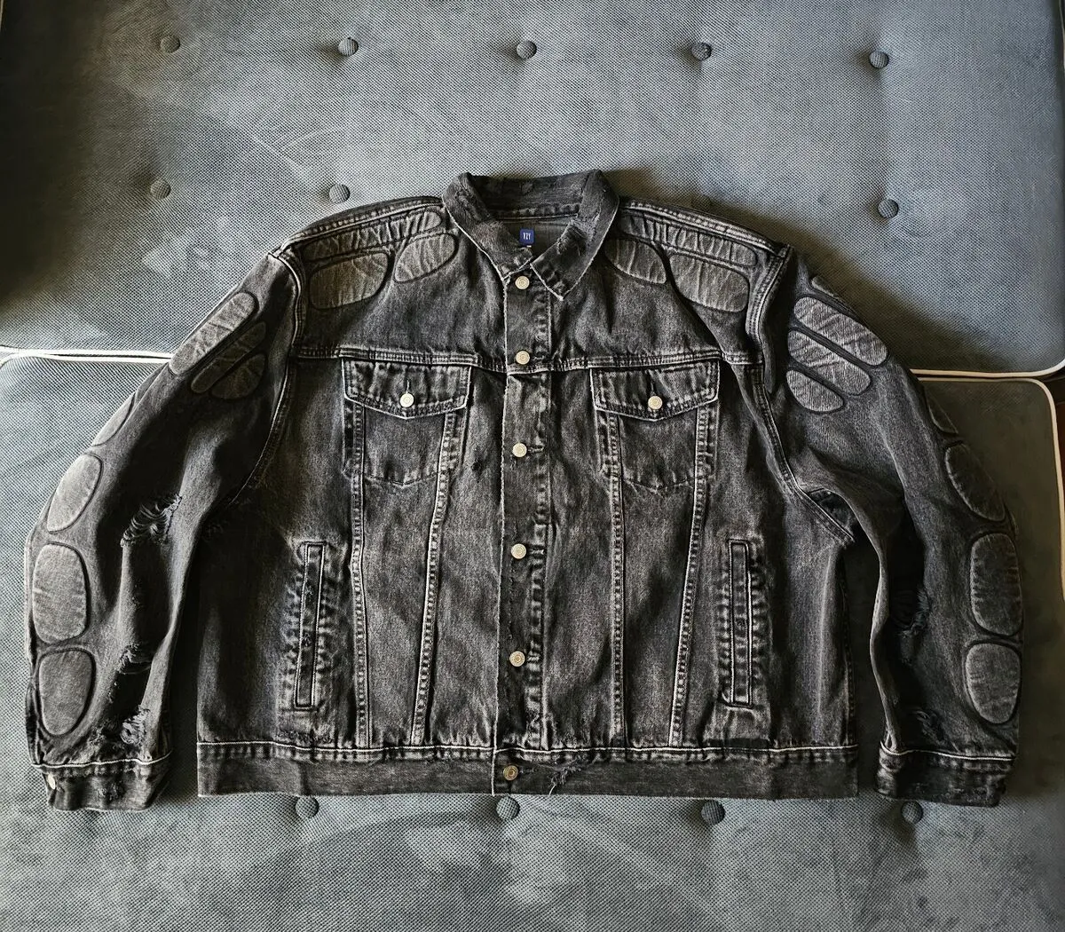 ジャケット・アウター Yeezy gap denim jacket yzy XS grey USA Yeezy GAP Balenciaga mensz XL Padded Denim Jacket “Grey Wash