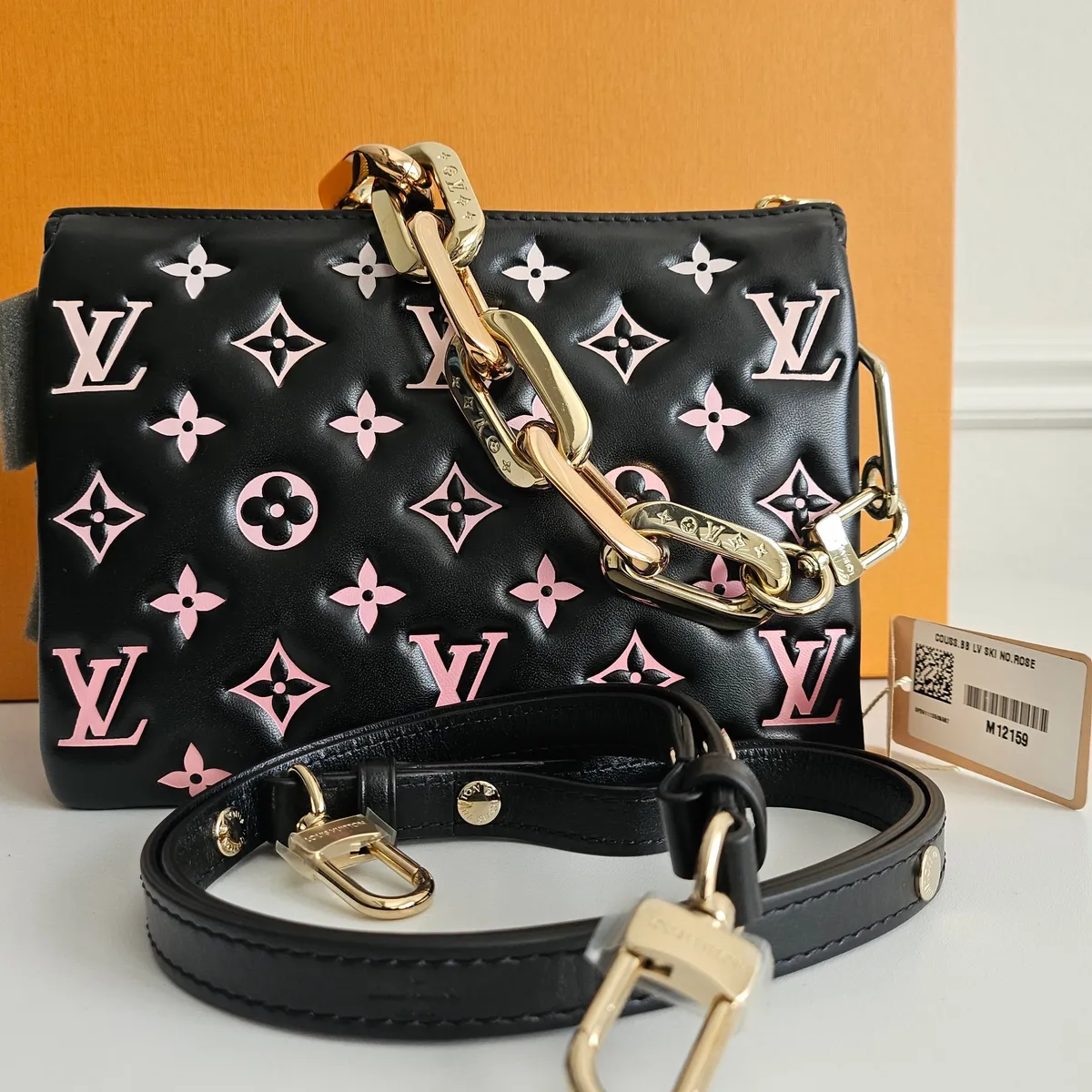 Louis Vuitton Limited Edition Black & Pink LV Ski In Rose Coussin
