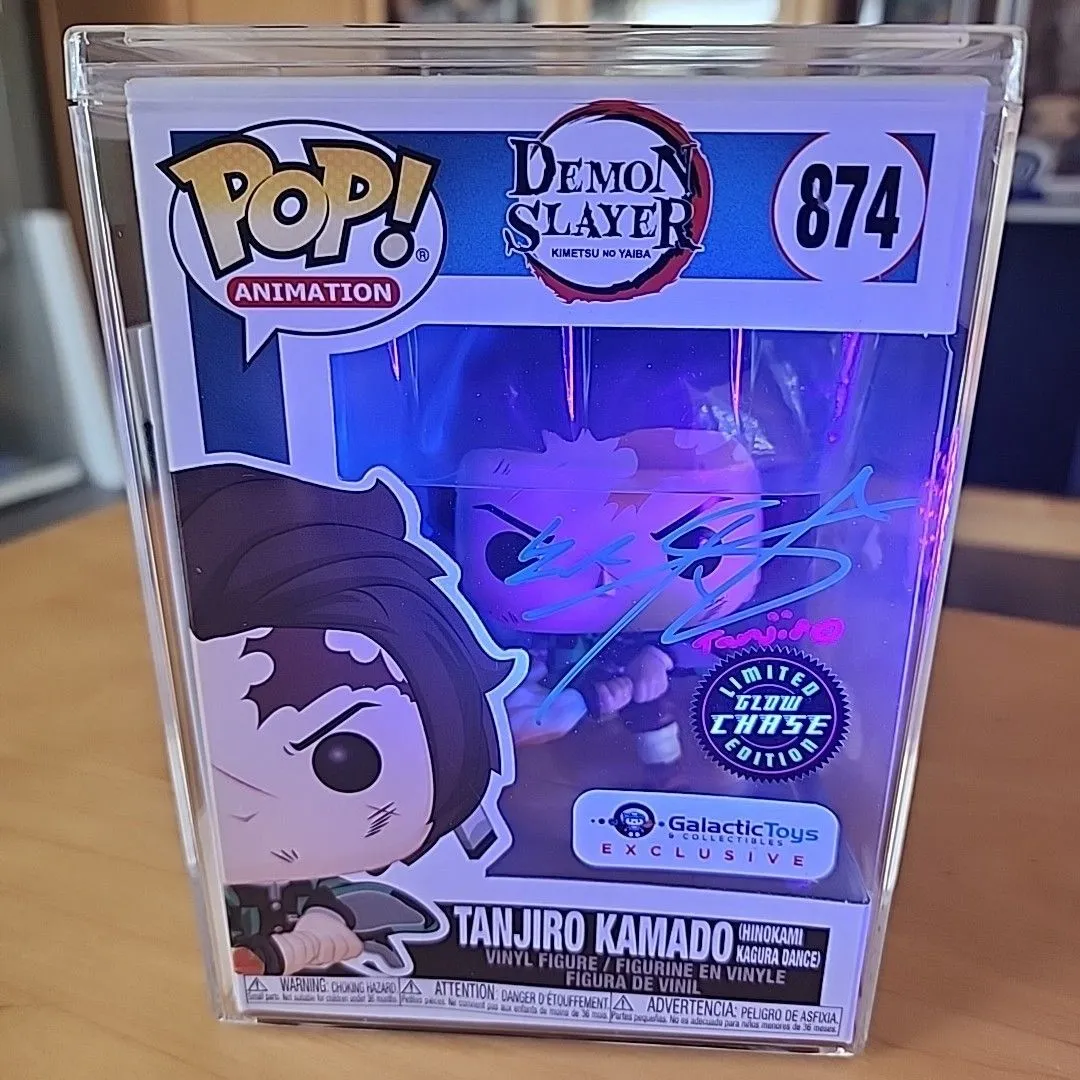 Tanjiro water dragon Funko first release (signed by zach deals aguilar) no jsa