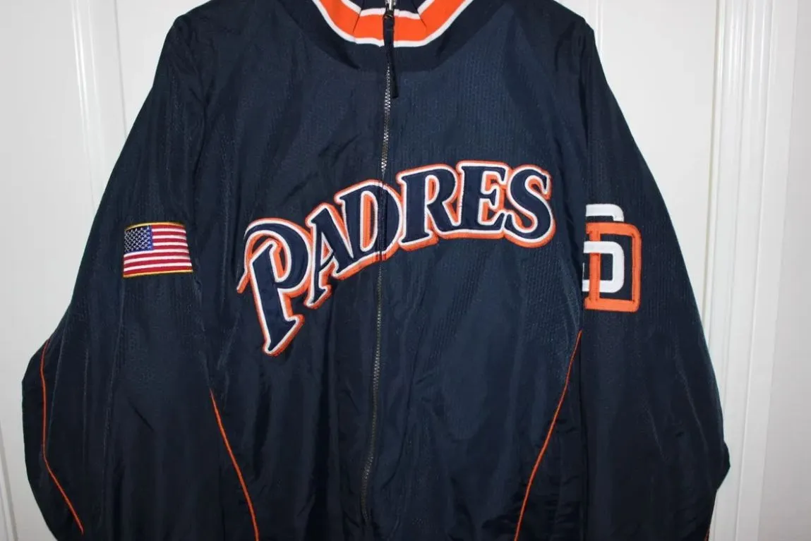 San Diego Padres ジャケット San Diego Padres Majestic 2001 Jacket Sz 2XL Authentic Collection
