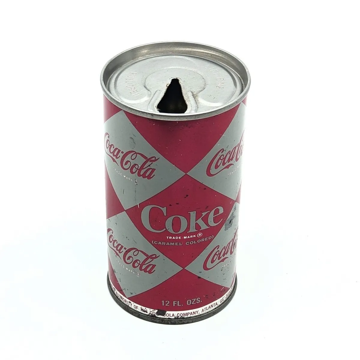 16-24. 1960's Steel Coca Cola Can w/ Classic Harlequin