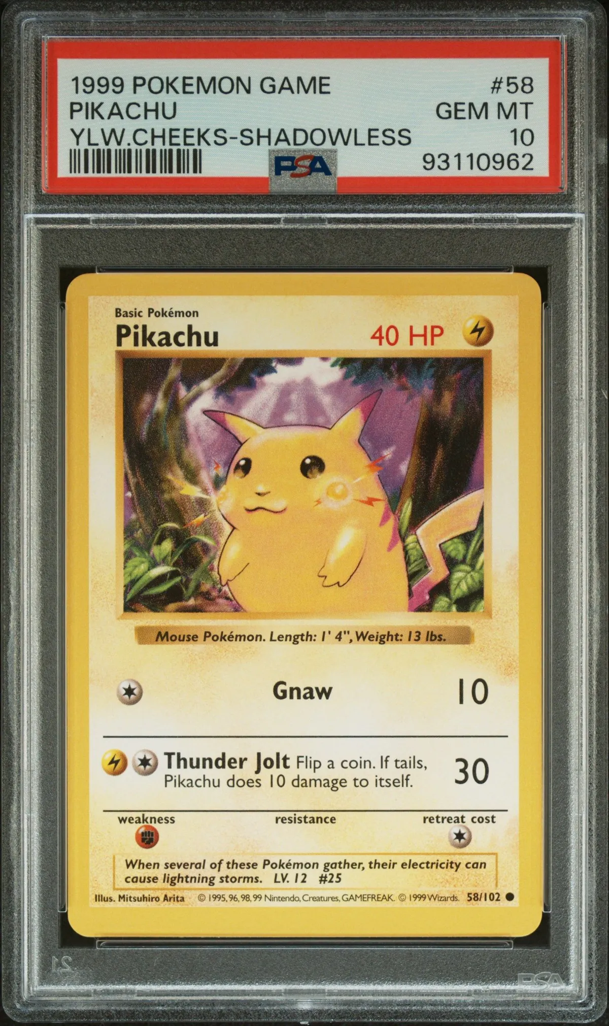 Pikachu shadowless シャドーレス　psa 早いもの勝ち Pikachu Yellow Cheeks Shadowless Base Set PSA 10 · Whatnot