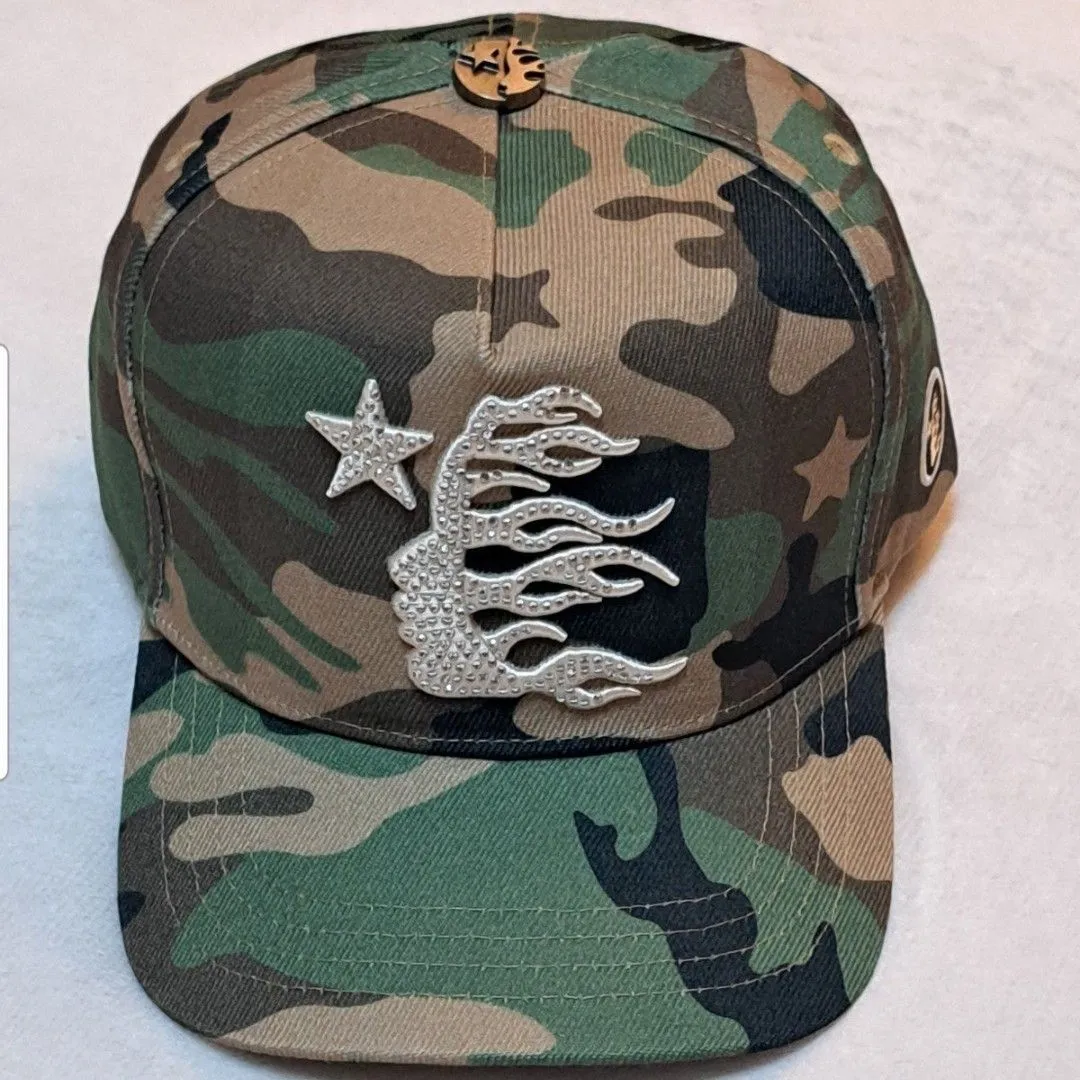 Hellstar Camo Snap-Back Rhinestone Logo · Whatnot: Shop, Sell, Connect