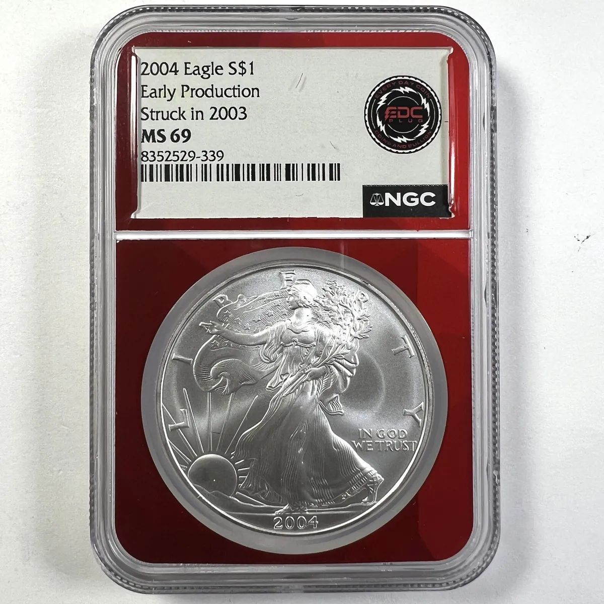 2004 Silver Eagle NGC MS69 Early Production Struck in 2003