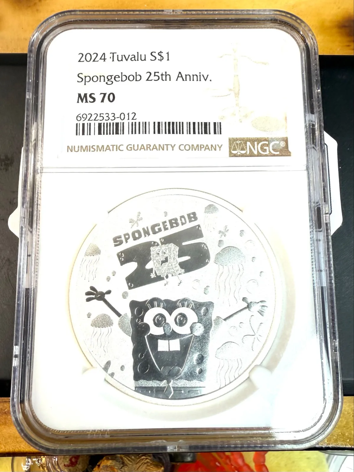 2024 TUVALU .9999 SILVER 1 OZ SPONGEBOB SQUAREPANTS 25th