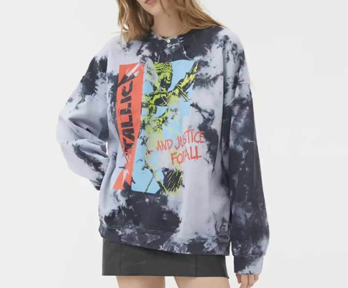 Metallica Justice for all Tie-Dye deals Crew Neck Sweatshirt L/XL