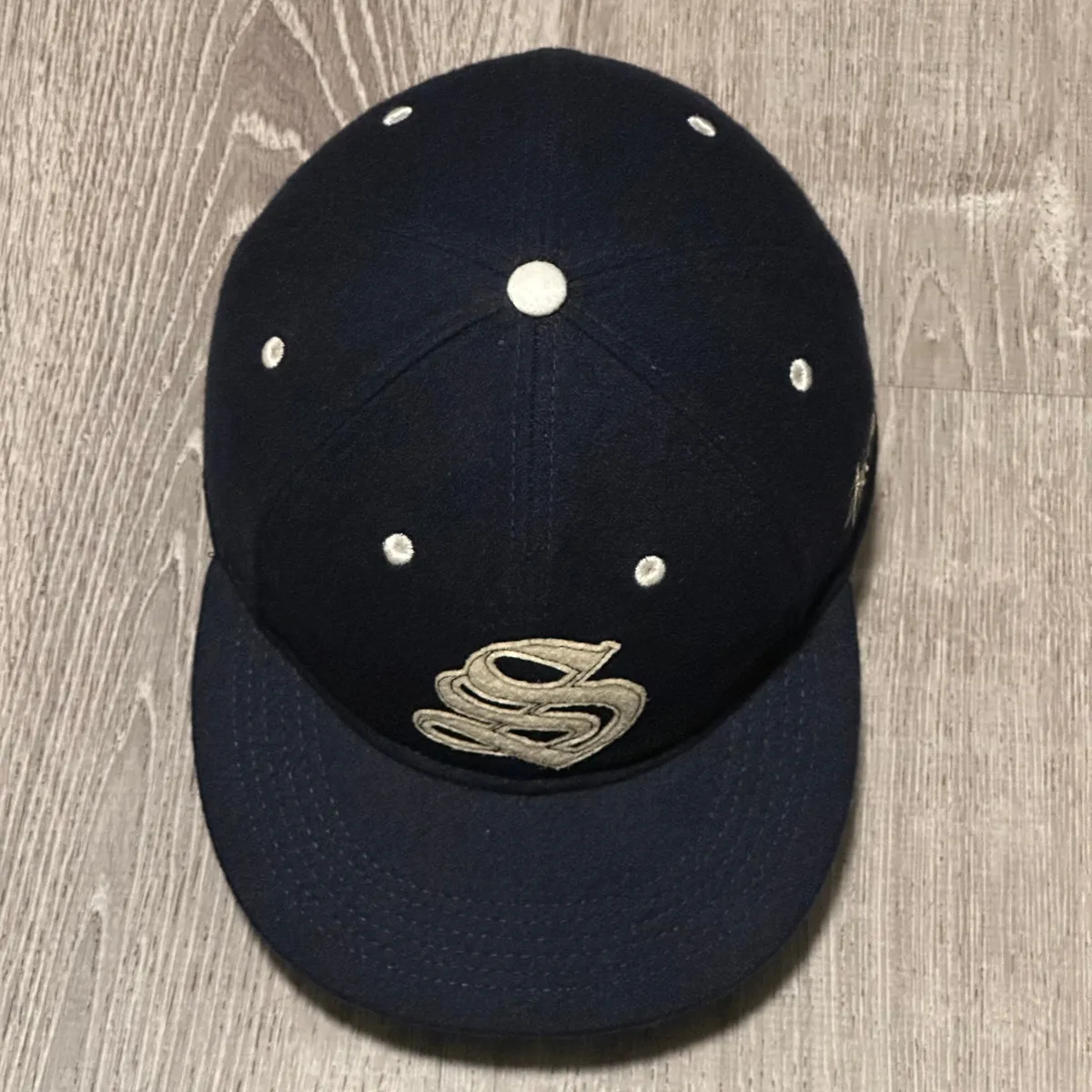 Stussy x Ebbets Field Flannels Strapback Leather Strap Hat Gothic