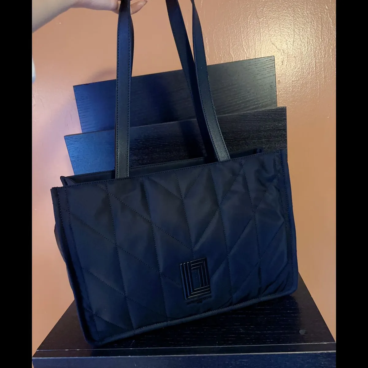 NWT outlets Huge Karl Lagerfeld Black Tote Bag