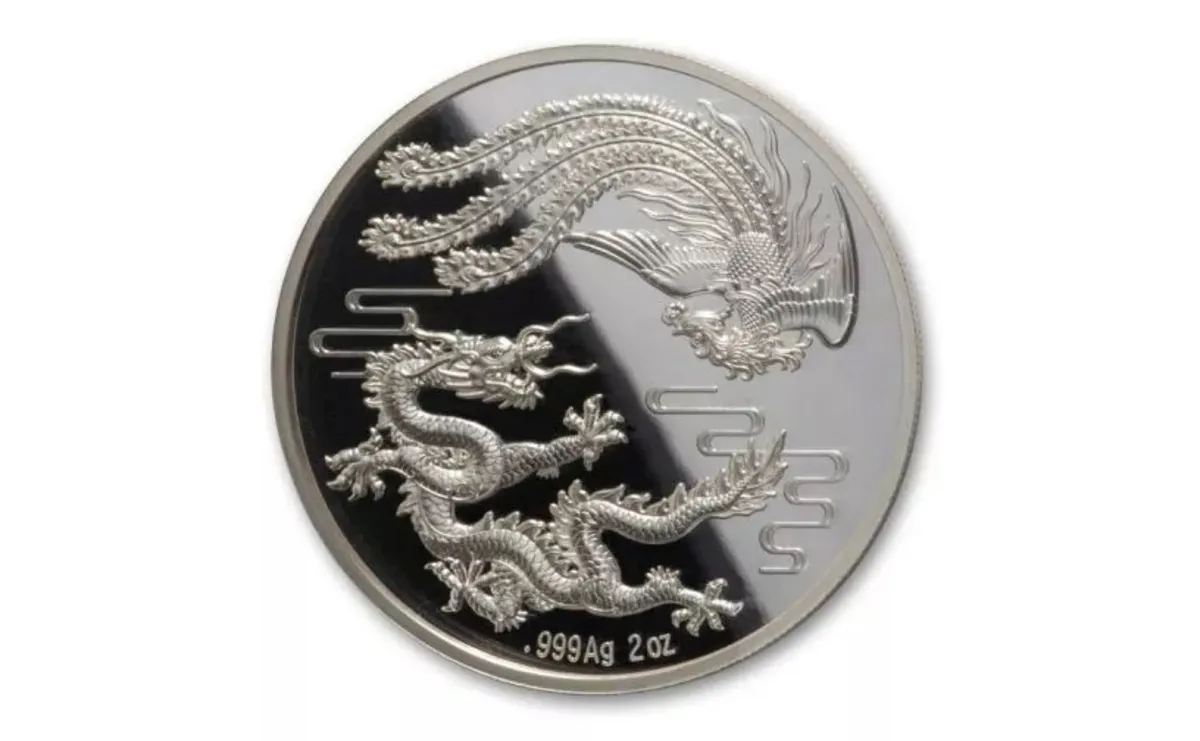 2024 2 oz Silver Dragon & Phoenix 35th Proof Medal NGC