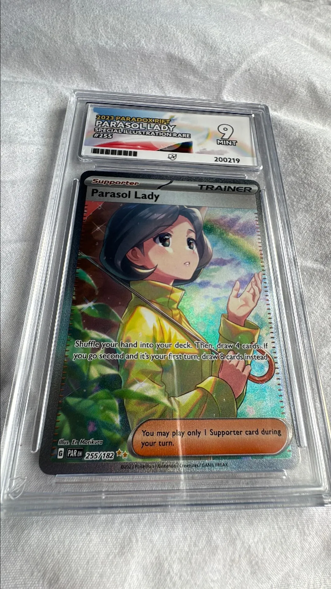 PSA 9 MINT Parasol Lady 255/182 Paradox Rift Special