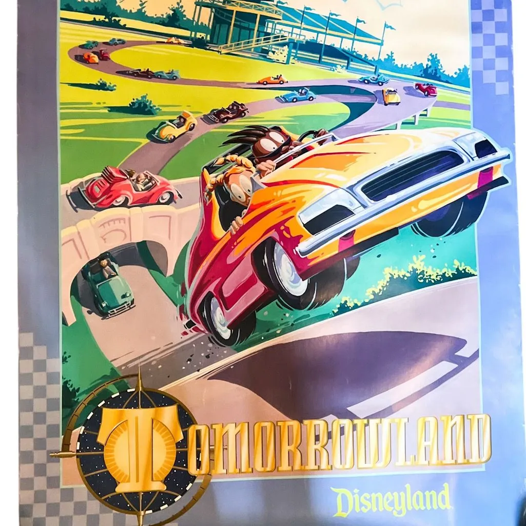 Vintage Autopia Attraction Poster Disney Disneyland Tomorrowland
