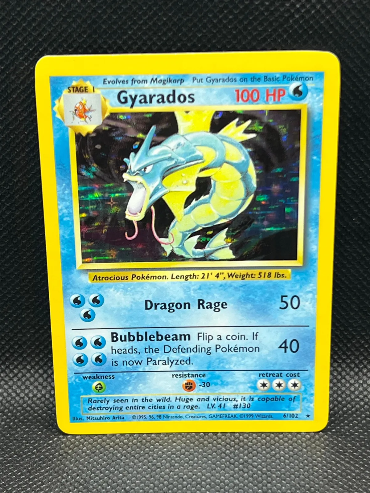 英語版初期　Gyarados ギャラドス　holo 旧裏 ポケモンカード 旧裏 Gyarados 6/102 ギャラドス 英語版初期 Gyarados