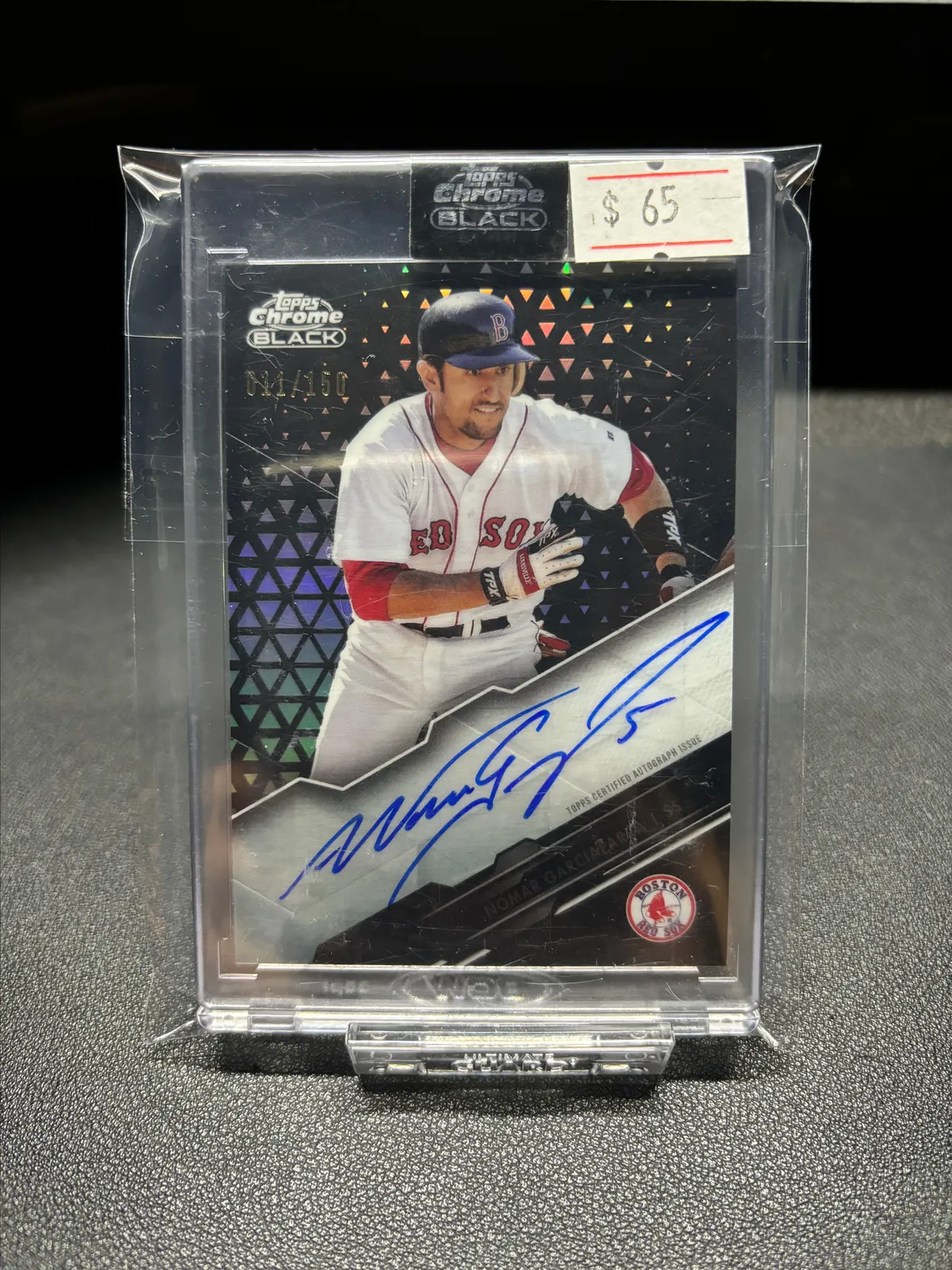 2020 top TOPPS CHROME BLACK REFRACTOR NOMAR GARCIAPARRA AUTO 022/150 RED SOX