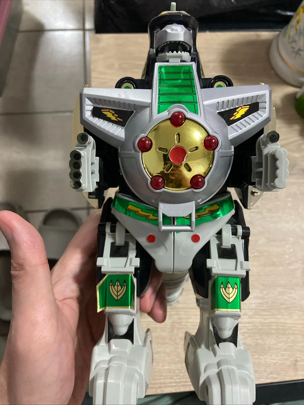 レトロ1991年BANDAI龍虎大激突！ VTG 1991 Mighty Morphin Power Rangers Dragonzord Zord Green Ranger