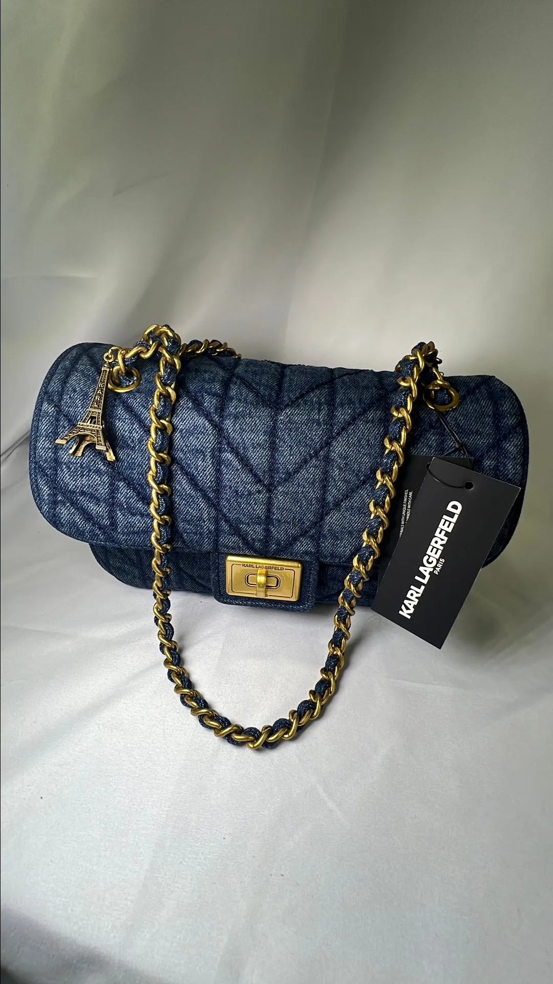 Karl Lagerfeld denim Paris shoulder bag · Whatnot: Buy, Sell