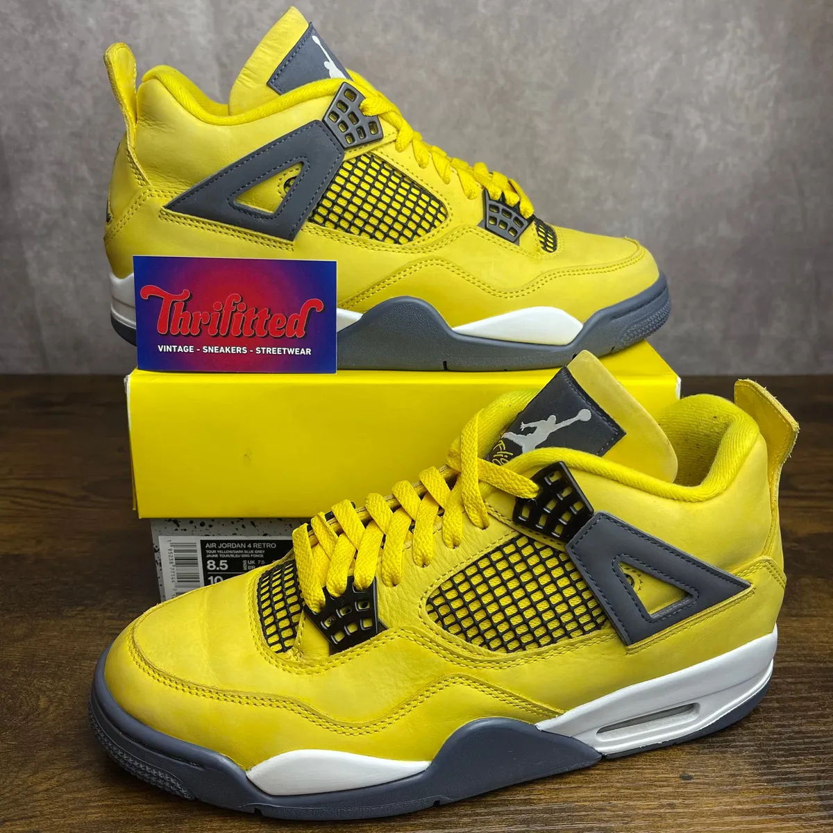 Air Jordan 4 2012 Thunder SZ 8.5/ 10W Og Black/ Yellow