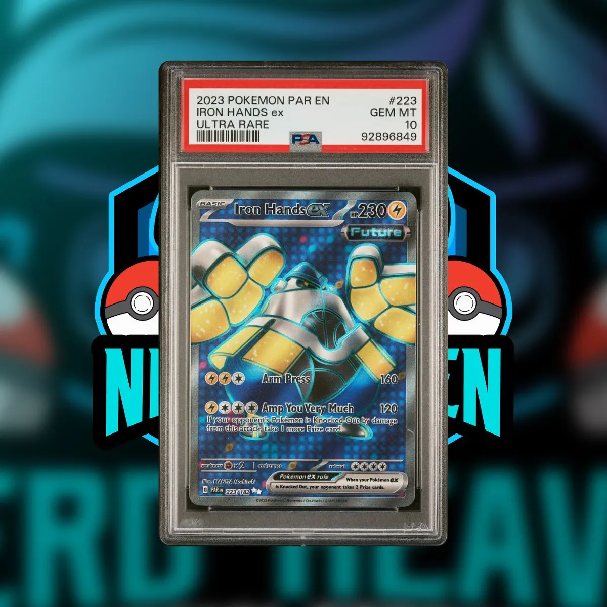 Ultra Rare Iron Hands ex 223/182 Pokemon Paradox Rift PSA 10