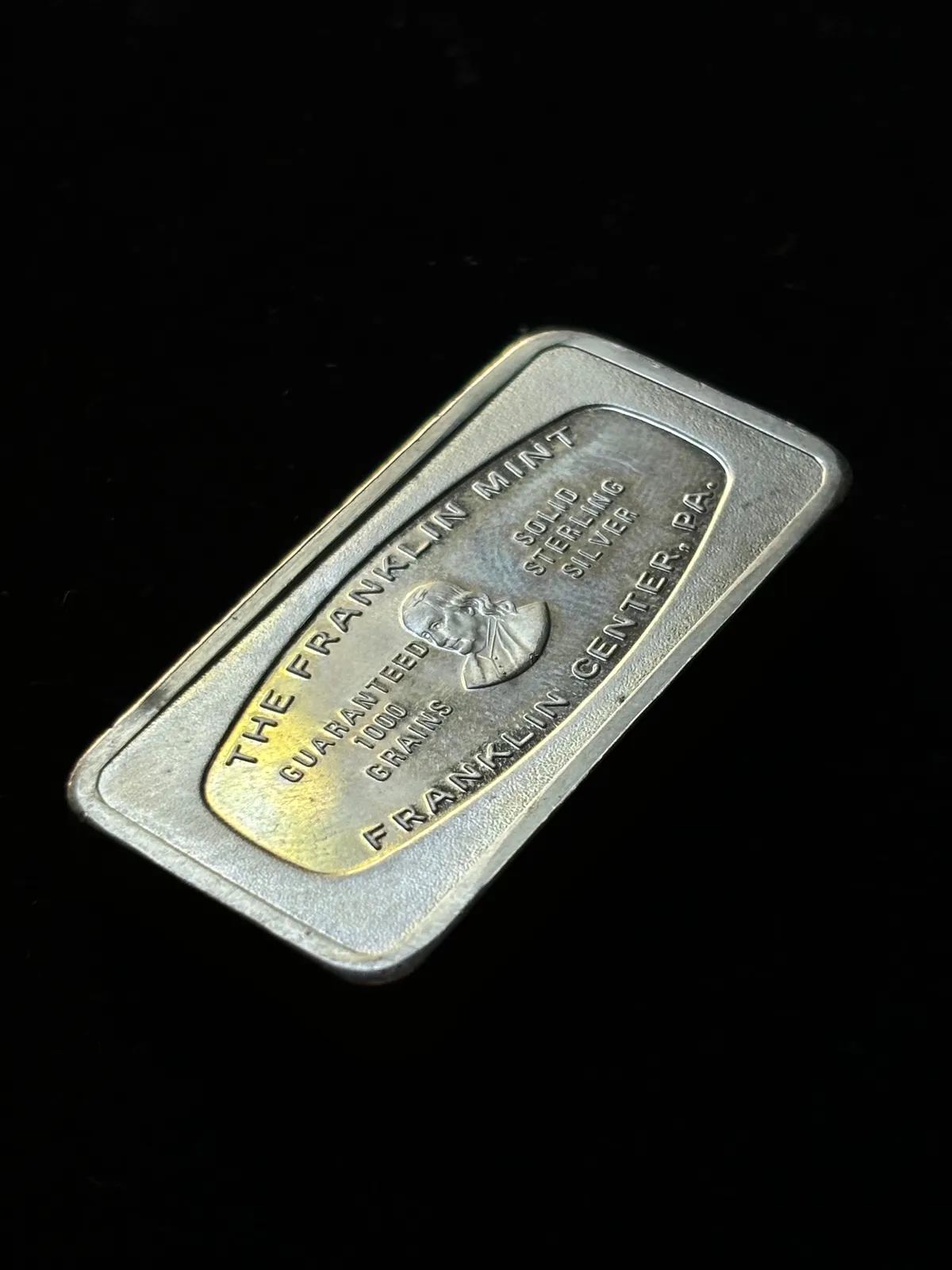 Vintage Franklin Mint 1000 Grain Silver Bar 2.08 Troy Ounce