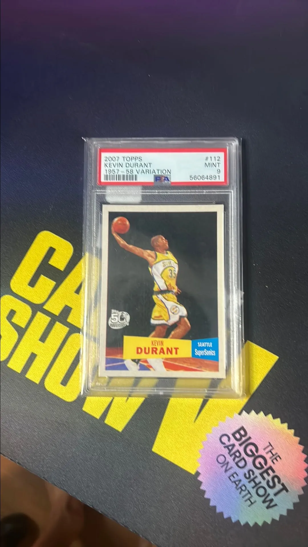 2007 store Topps Kevin Durant Rookie Card 1957-58 Variation PSA 9