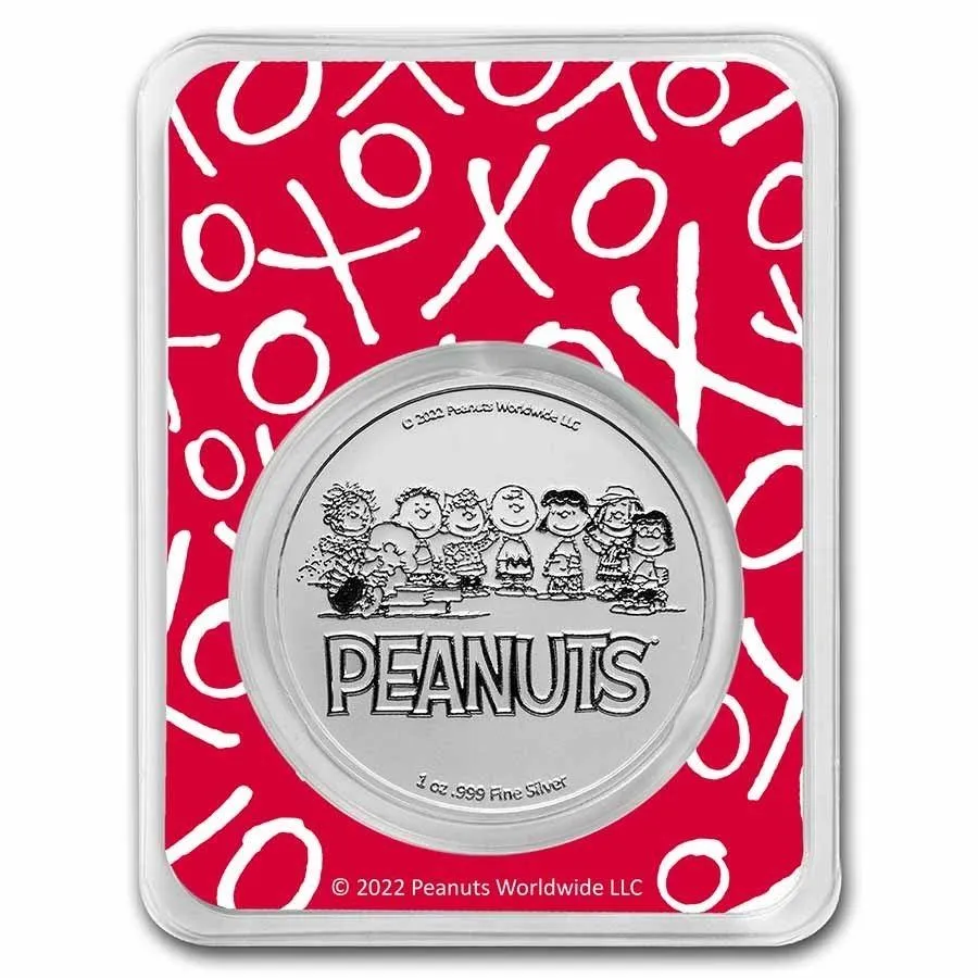 限定1000枚！　スヌーピー　カラー銀貨　1オンス　バレンタイン Peanuts® Snoopy Hearts Valentine's Day 1 oz Colorized Silver