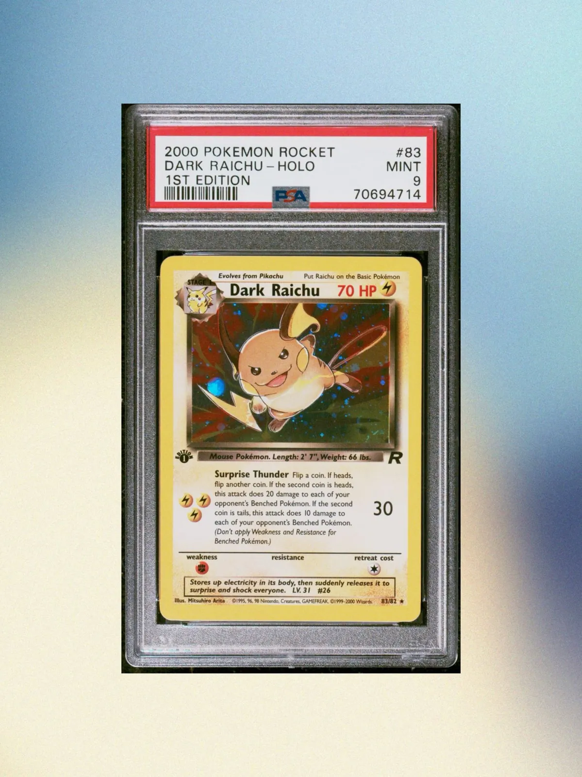 1st store edition dark raichu- holo-MINT