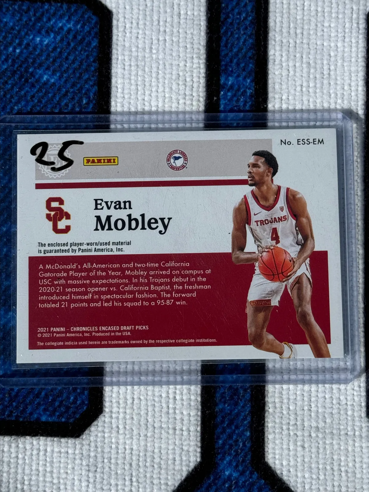 Evan Mobley factory /99 2021 Panini Chronicles Encased Draft Picks