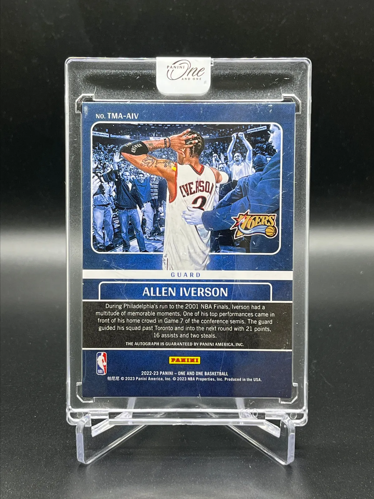 2022-2023 Panini One And One Allen Iverson Timeless Moments Auto