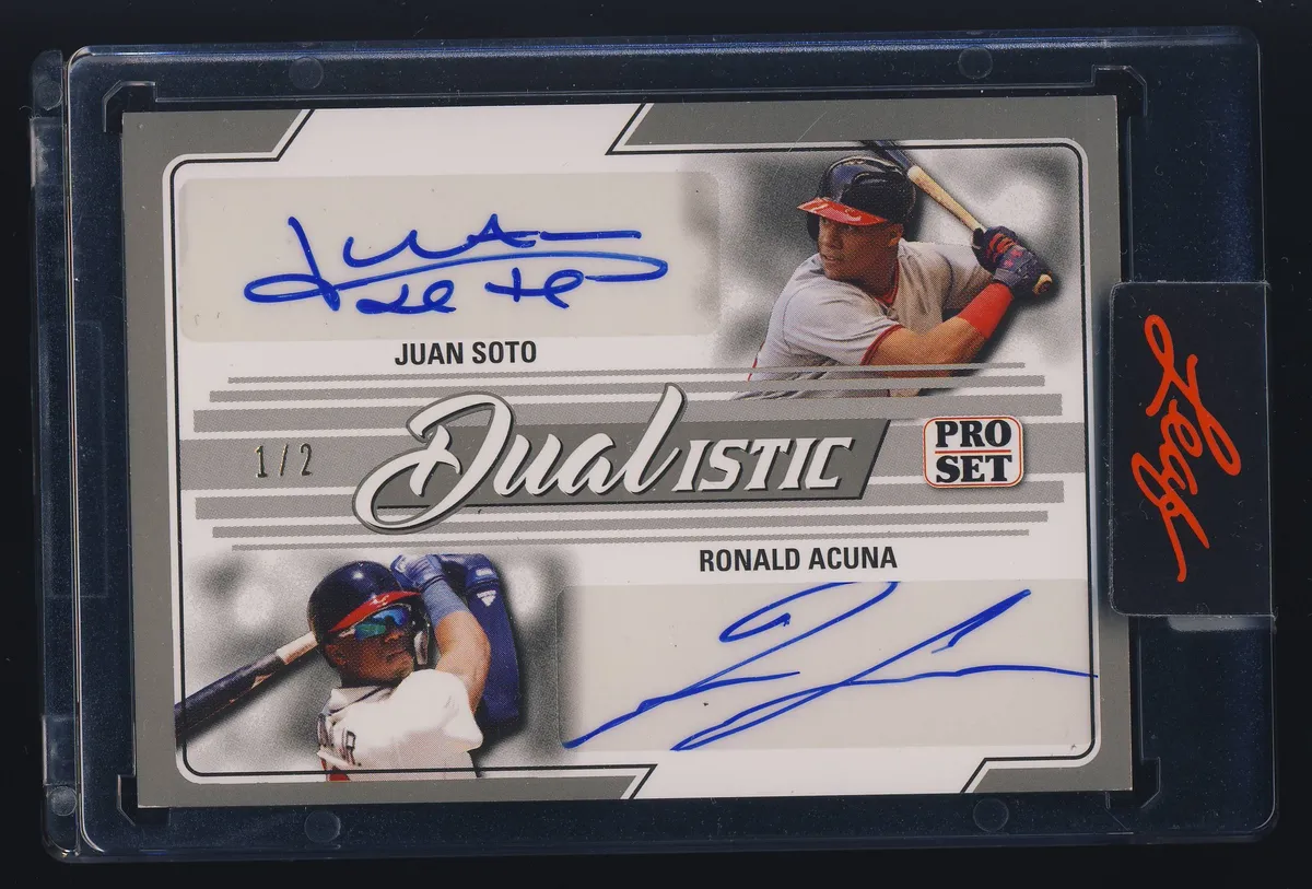 スポーツ選手 JUAN SOTO / RONALD ACUNA JR. DUAL AUTO Juan Soto Ronald Acuna Jr Dual Auto Autograph 2022 Leaf Pro