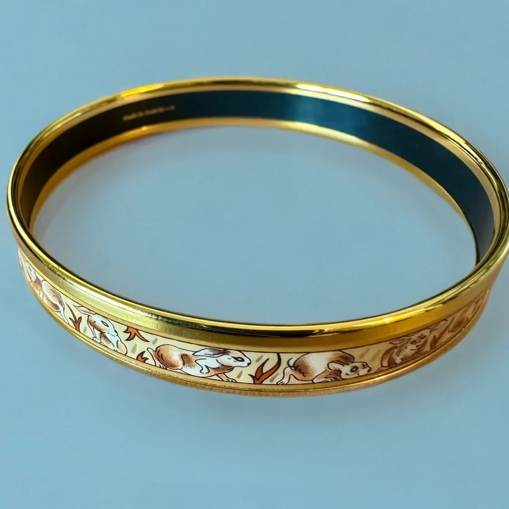 Hermes Gold-Tone Rabbit Motif Bangle · Whatnot: Buy, Sell