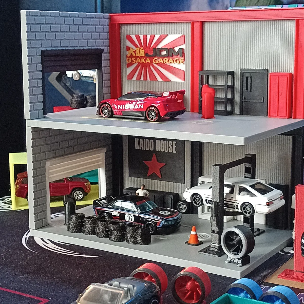 2 Pack Garage Diorama for Hot Wheels Matchbox Mini GT Kaido