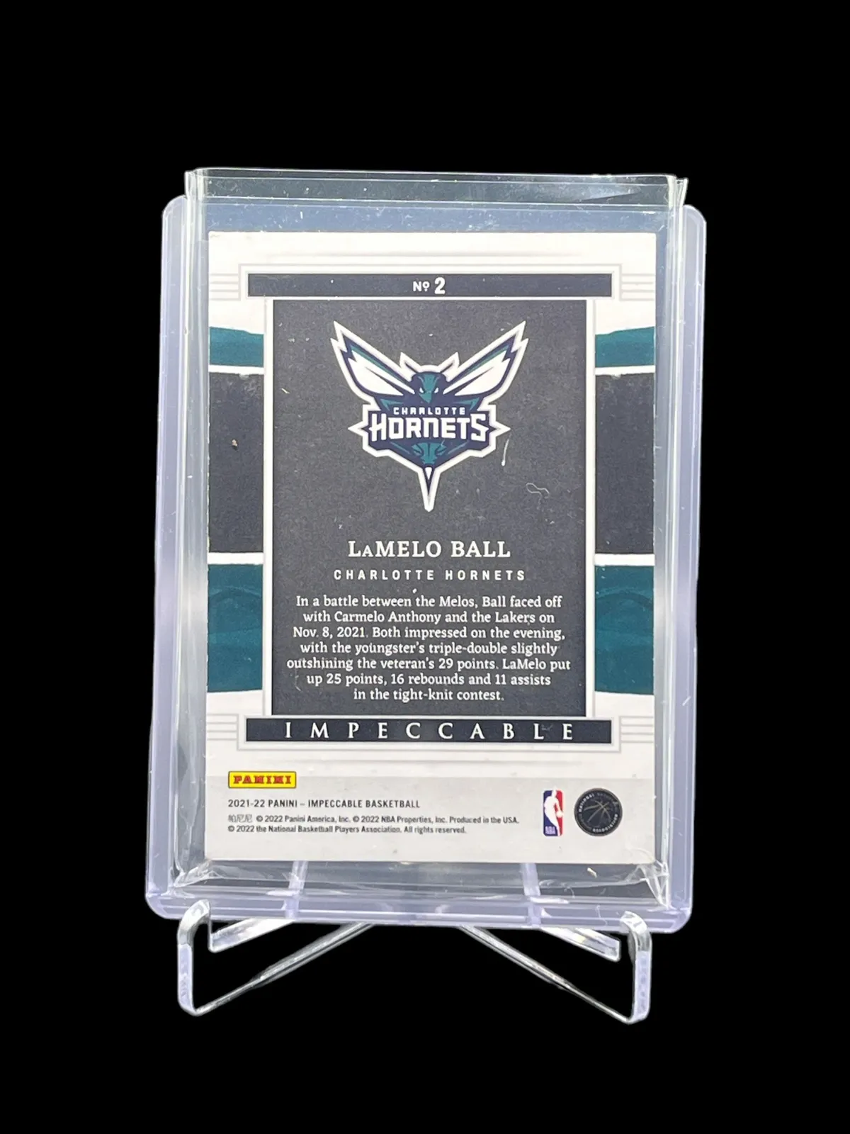 2021-22 Panini Impeccable LaMelo Ball Silver NBA Logo 1 Troy