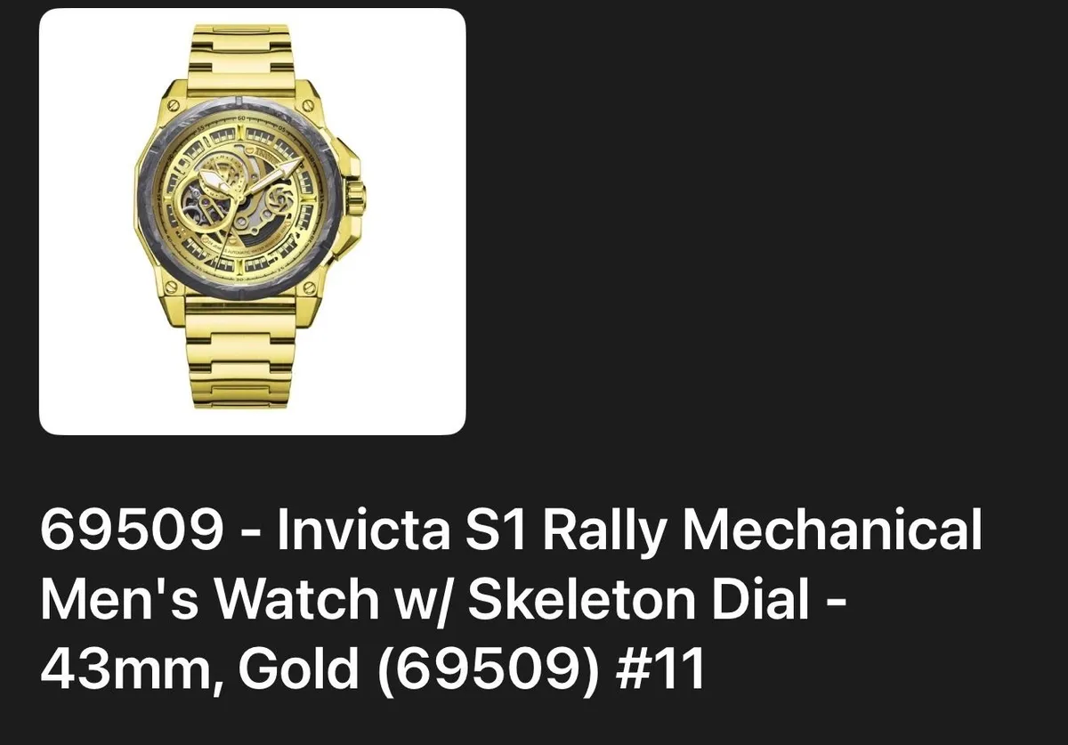 $1499.00 Retail -NEW IN BOX- 69509 - Invicta S1 Rally Mechanical