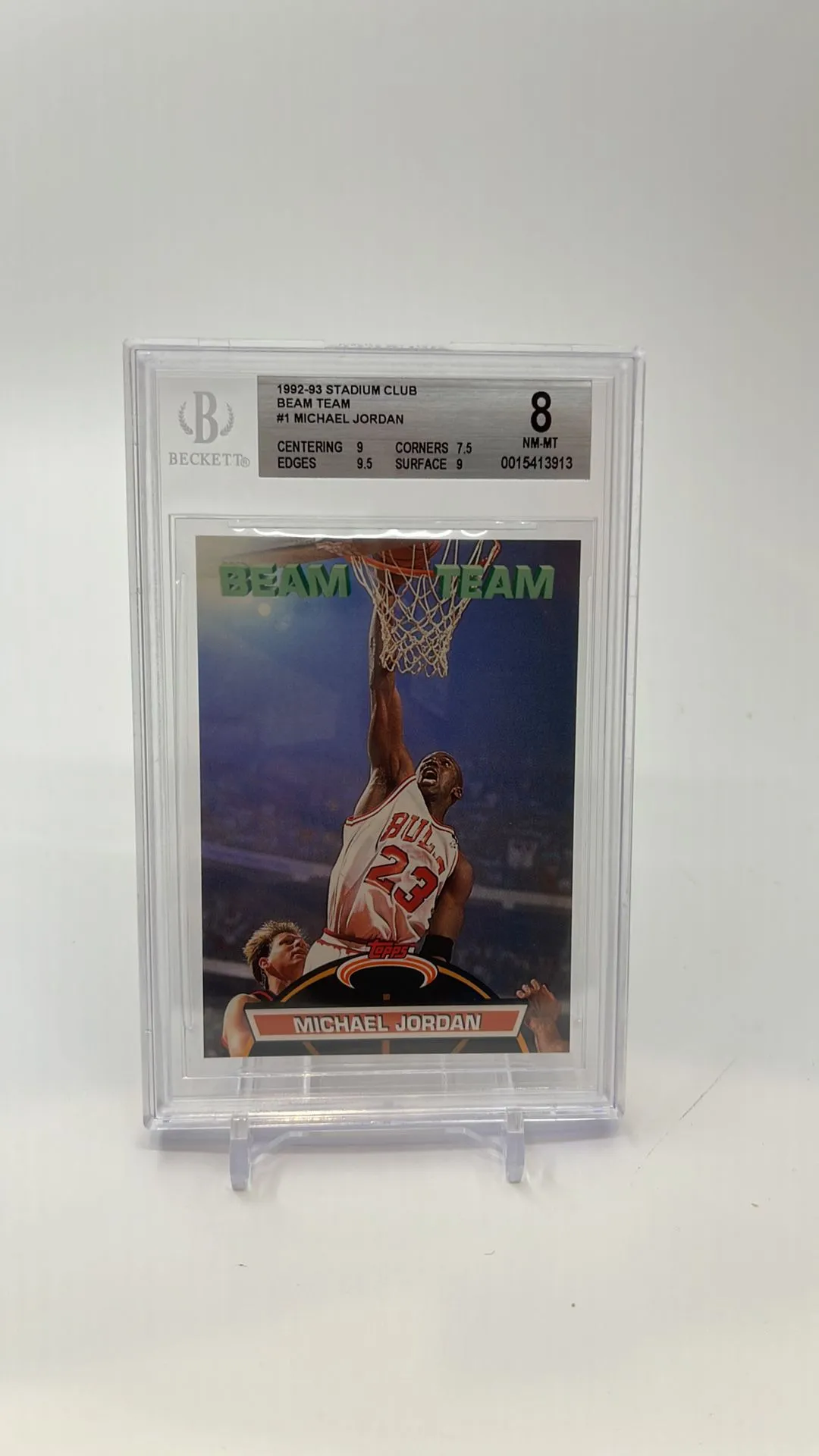Michael Jordan Topps 1992 Stadium Club Beam Team #1 BGS 8