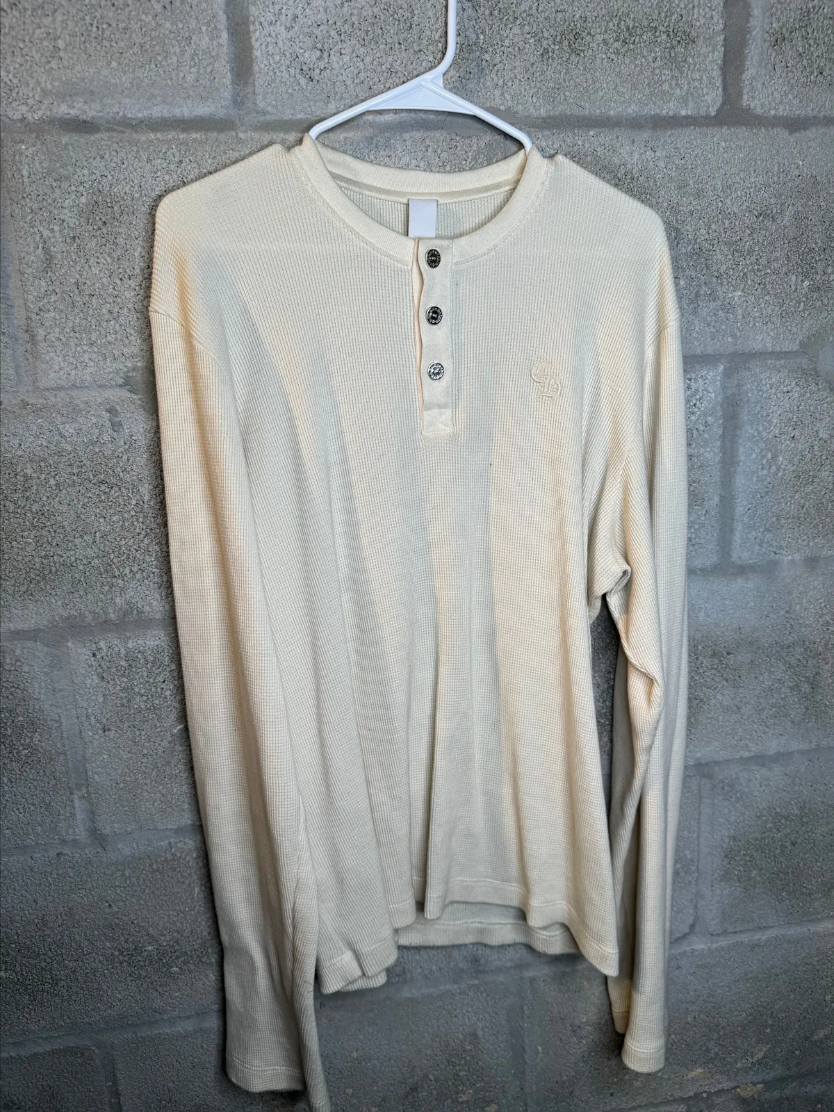 CHROME HEARTS CREAM THERMAL WAFFLE HENLEY · Whatnot: Shop, Sell