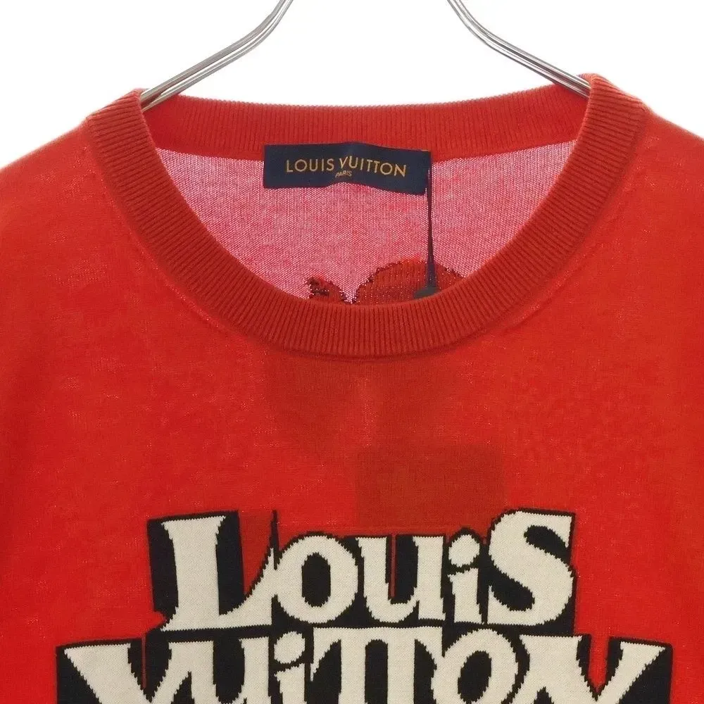 LOUIS VUITTON 23SS Logo Design Short Sleeve Knit T-Shirt Red