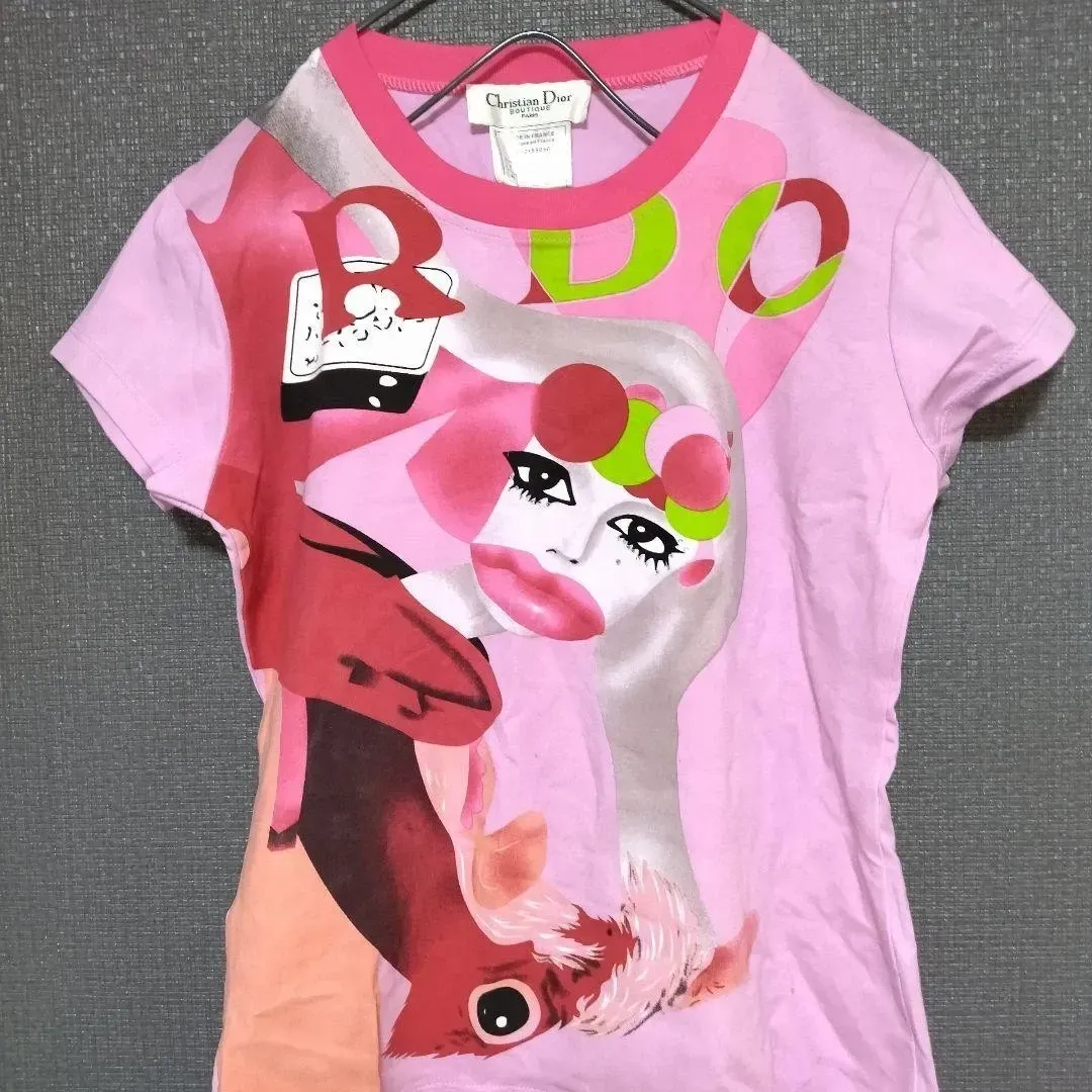 Christian Dior PINK Graphic T-Shirt by John Galliano ¨C Size 40