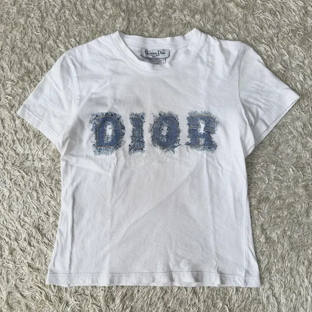 vintage Christian Dior Galliano era Denim Logo T shirt Short
