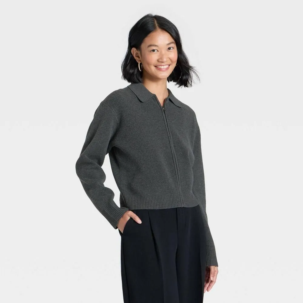 ニコラス　チャコールグレーXS New with Tags - Size XS - Women's Full Zip Cardigan - A New Day