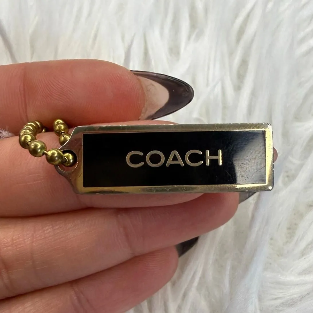 COACH Logo Acrylic Tag Charm Y2K 5本　CM Silver Y2K Coach charm keychain — thrift happy be happy