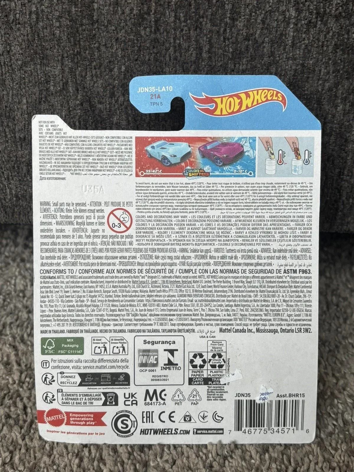 Hot Wheels Color Shifter Fast Felion | Coche A Escala 1:64 Que Cambia De Color Con Agua | Juguete Para Niños De 3 Años En Adelante | Azul Y Otros Colores Sorpresa